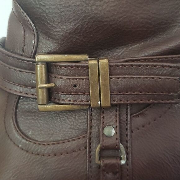 Rampage Idera Brown Boots with Buckle Accents Sz 6.5M - Picture 4 of 9